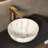 14'' Bathroom Sink, Bowl Vessel Ceramic Sink With Stone Pattern Without Faucet, NO Cabinet, Matte White-126237209