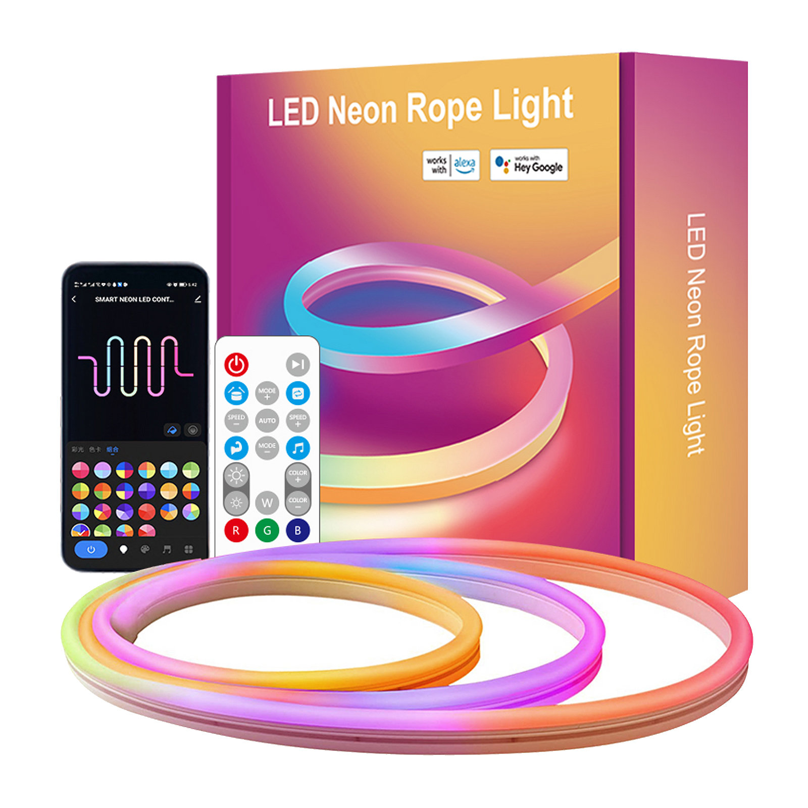 Modern Depo Nenon Light Strip, 197inch RGB LED Light , DIY Design