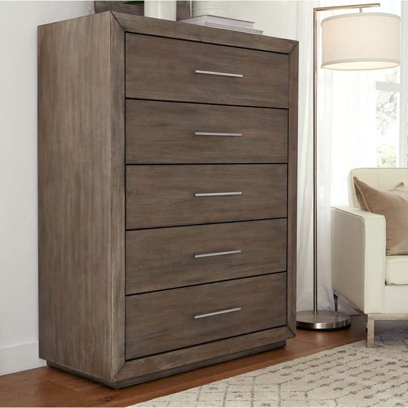 Solid Wood 101.6cm W 5 - Drawer Chest of Drawers