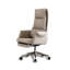 Chaise de bureau légère en cuir de luxe avec repose-pieds et base en acier