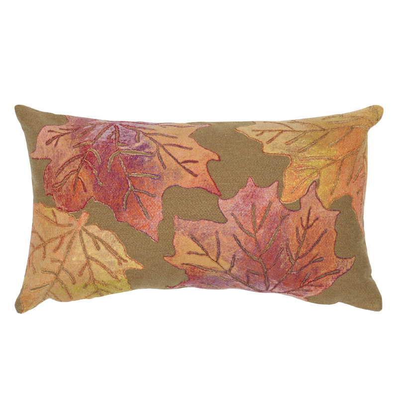 Coussin intérieur / extérieur rectangulaire Visions IV, Caramel / rouge / orange