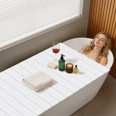 Foldable Anti-Dust Bathtub Cover Bath Insulation Cover, Pvc Shutter Bath Lid Fit Most Tubs 180 X 70Cm