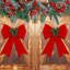 Paquet de 6, couronne de Noël, arc, 9 x 12 pouces