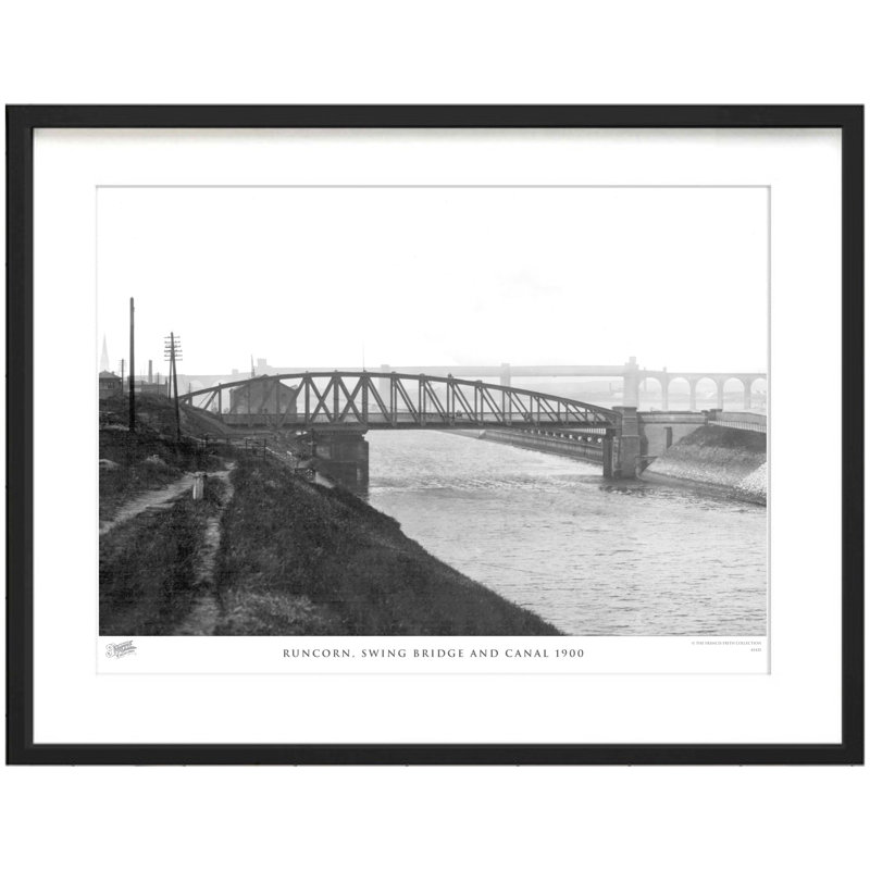 Runcorn, Swing Bridge And Canal 1900 - Single Picture Frame Print, 40cm H x 50cm W x 2.3cm D