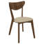 Ensemble de chaises de salle à manger à dossier courbé brun clair et châtaignier, conception rétro avec coussins rembourrés confortables pour une salle à manger élégante (seulement chaise)