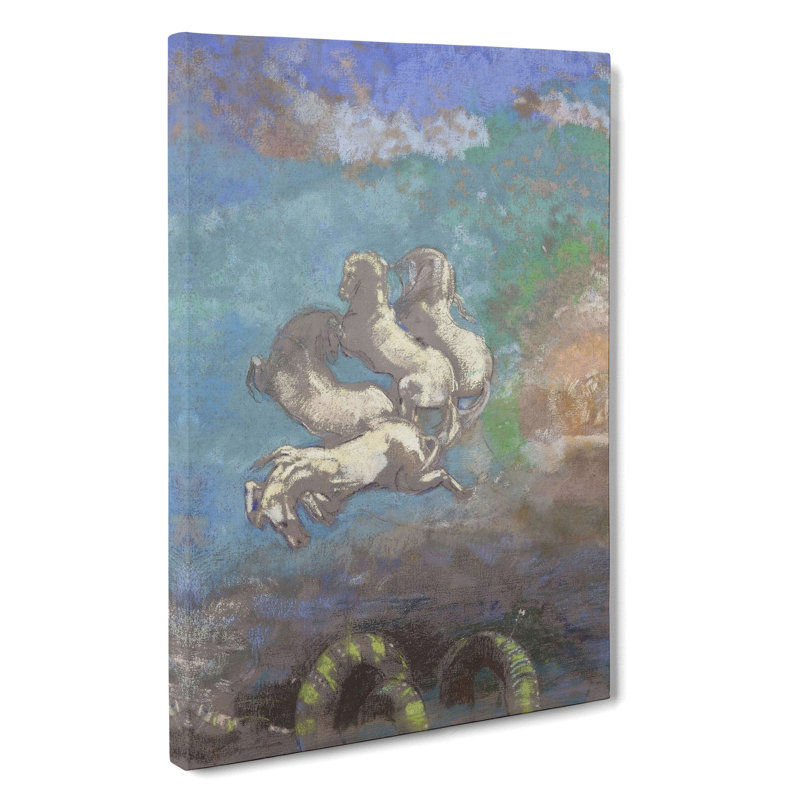 White Horses by Odilon Redon - Wrapped Canvas Painting, 76cm H x 50cm W x 3cm D