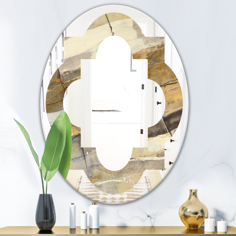 Miroir mural éclectique Quatrefoil Fire and Ice Minerals V, H 31,5 po x l 23,7 po