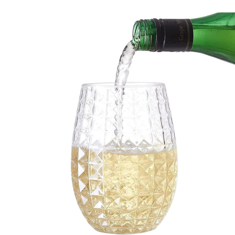 6 verres à vin en plastique 12 oz Ananas
