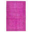 Tapis turc moderne fait à la main de couleur rose avec motif floral de 5,6 x 9 pi