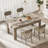 63/71 Inch Wood Farmhouse Dining Table for 6-8, Heavy Duty Large Kitchen Table for Big Family-380677900-380677901