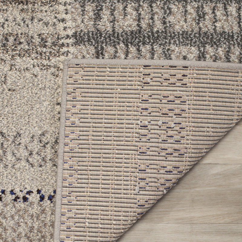 Tapis gris à motif géométrique Tucker, Rectangle 9 pi x 12 pi