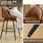 Swivel Bar Stools Set Of 3, Counter Height Bar Stools With Back & Metal Legs-Brown-1869018971