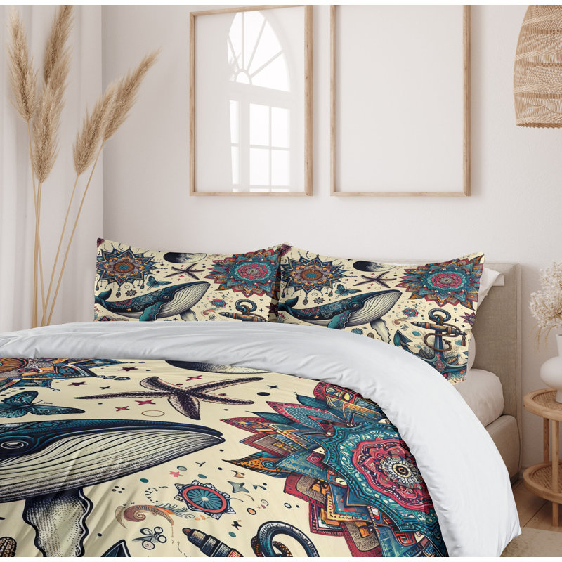 Nautical Duvet Cover, King Duvet Cover + 2 Standard Shams