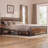 Metal Frame Platform Bed with Wood Headboard and Footboard-1472707813
