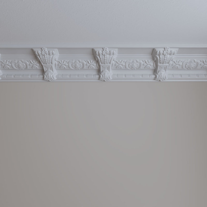Monique 94.5" White Polyurethane Crown Moulding