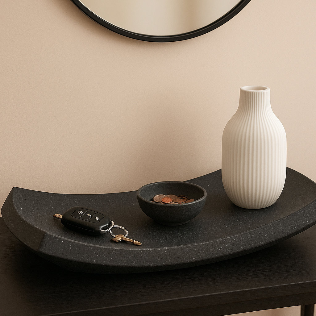 Mali Black Abstract Resin Tray
