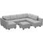 Ashbury Ivery 116.6'' U Shaped Couch Modular Polyester Blend Sectional Sofa with Cushions-46675918