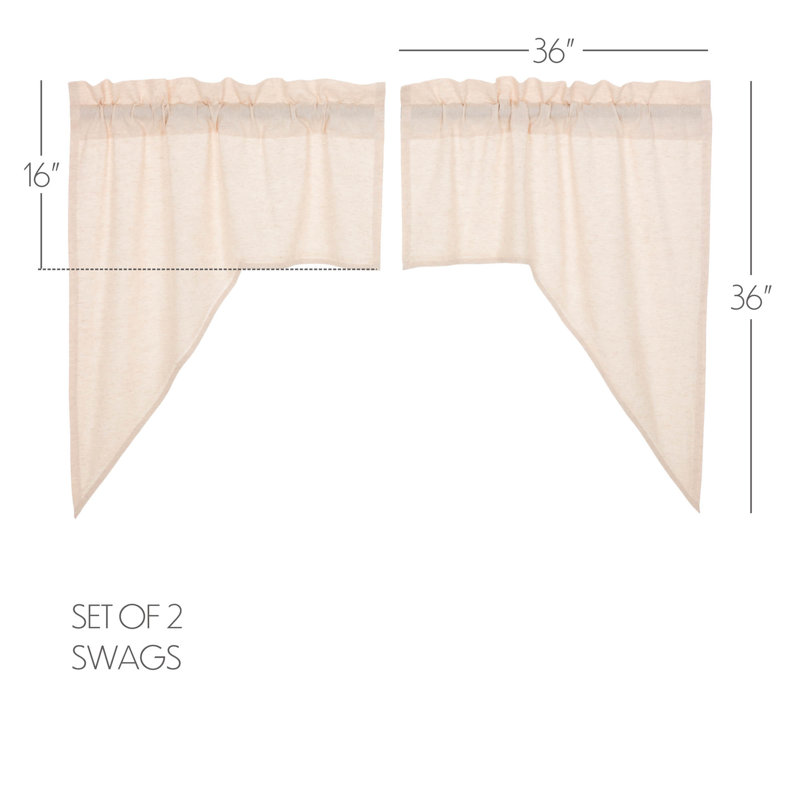 RuckeR Cotton Blend Swag Window Valance, Natural Cream