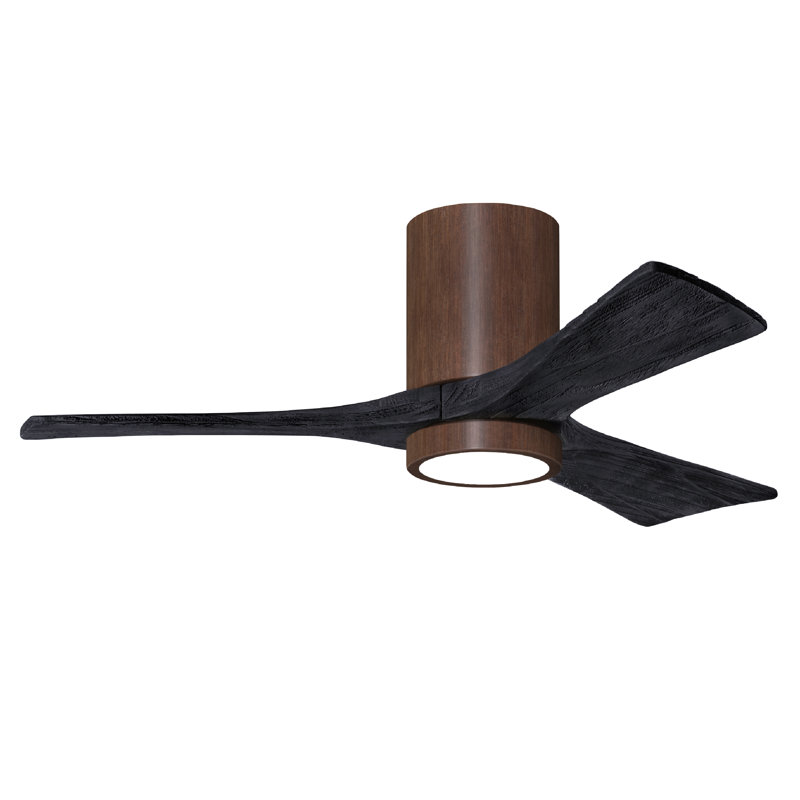 Irene LED Ceiling Fan, Walnut, Matte Black, 42"