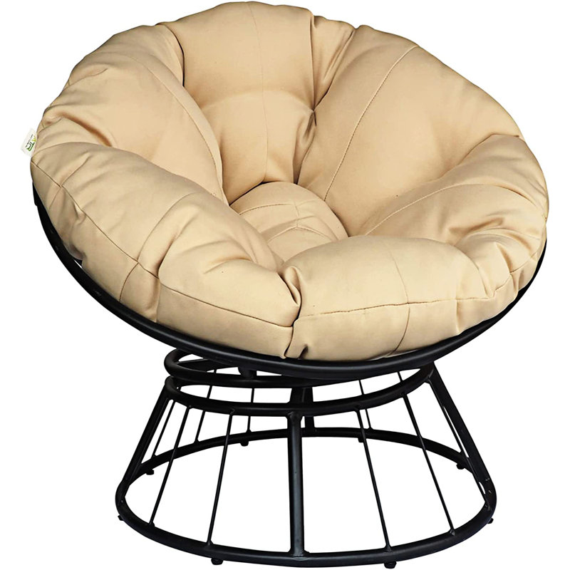 Fauteuil papasan pivotant de 35,43 po Aviston, Polyester kaki