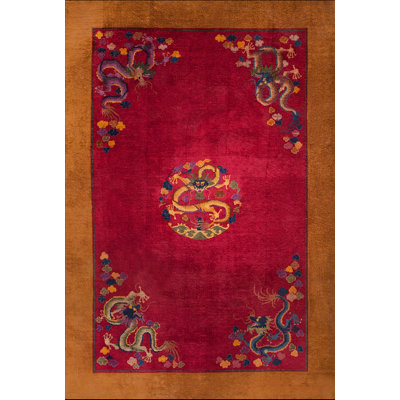 Tapis art déco chinois mauve