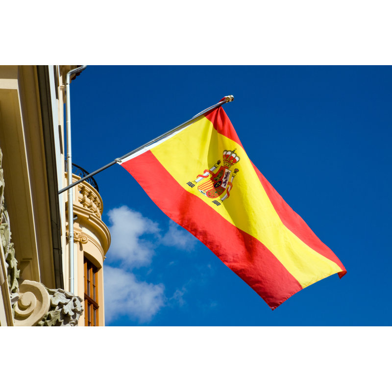 Spanish flag 1 Piece Wrapped Canvas Wall Art, 20cm H x 30cm W