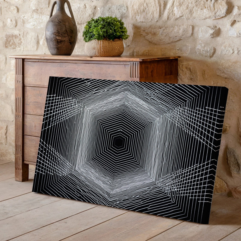 Reproduction d'art sur toile, une illusion optique envoûtante avec une série de carrés concentriques qui créent un sens de la perspective profonde