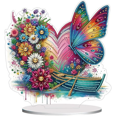 Itsines  5D DIY Rainbow Floral Butterfly Heart Diamond Painting Kit Crystal Embroidery Rhinestone Acrylic Table Top Decoration