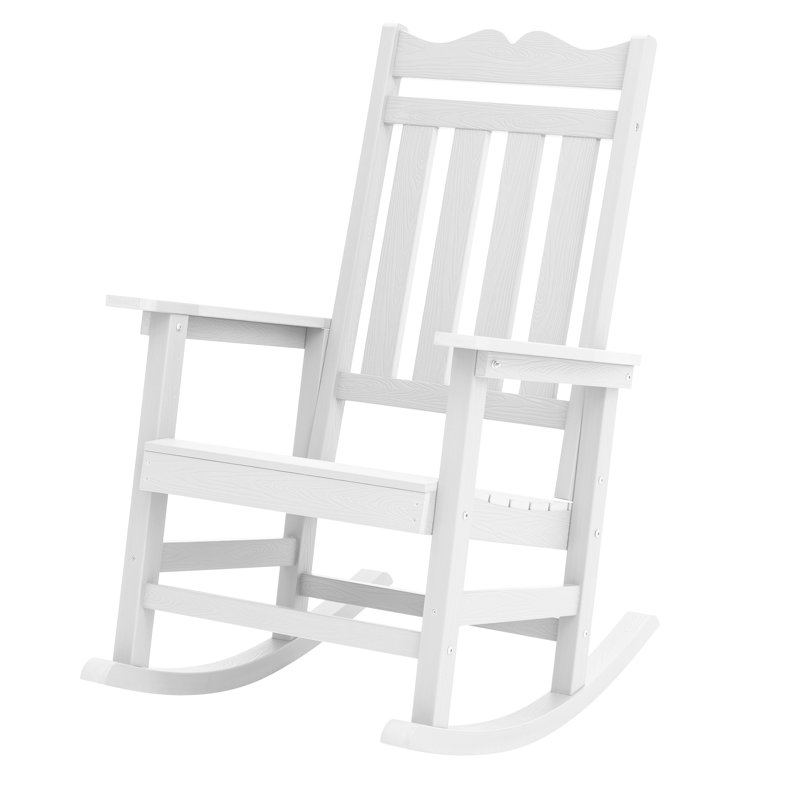 Chaise Adirondack à bascule en plastique Julieanne, Blanc
