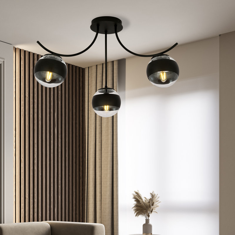 Jin 3 - Light Sputnik Chandelier, Transparent/Black
