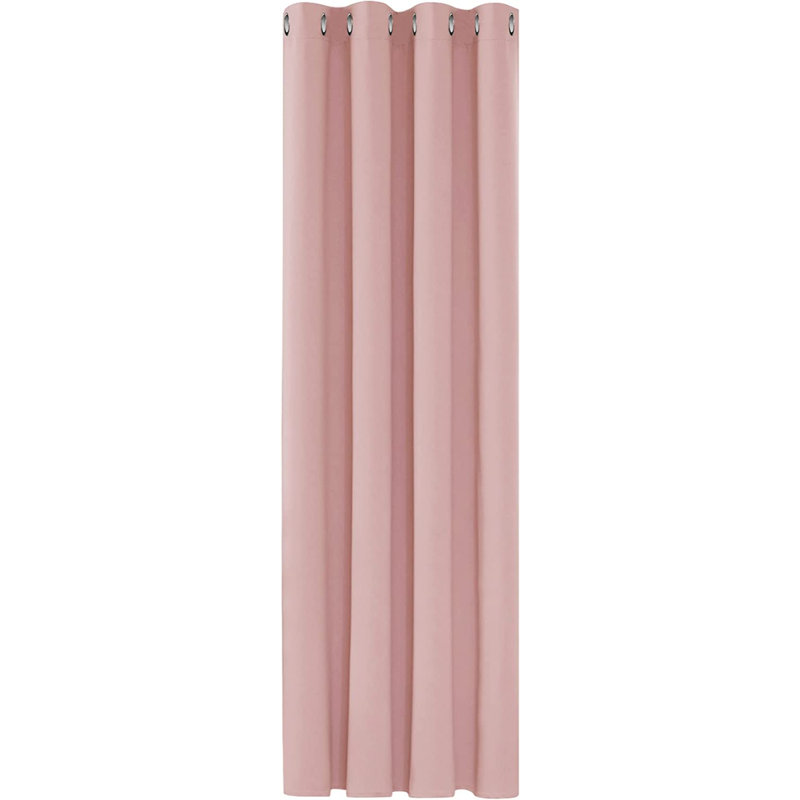Deconovo Curtains Solidout Super Soft Thermal Insulated Eyeletout Curtains For Bedroom 1 Panel, 132 W x 274 D cm, Coral Pink