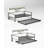 Twin Daybed With Trundle, Farmhouse Daybed Frame With Sliding Barn Door Headboard And Charging Station & LED Light