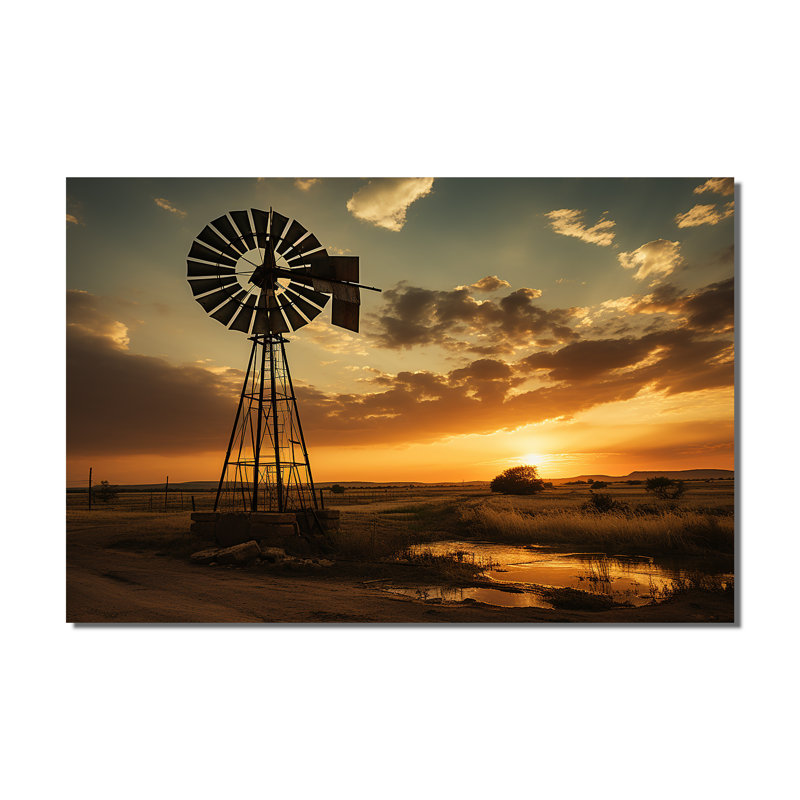 Texas Rustic Windmills - Paysages, impressions d'art mural