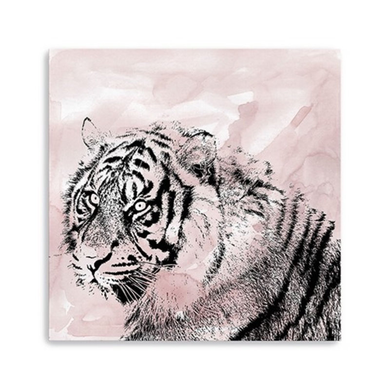 «Pink Crouching Tiger», art mural sans cadre