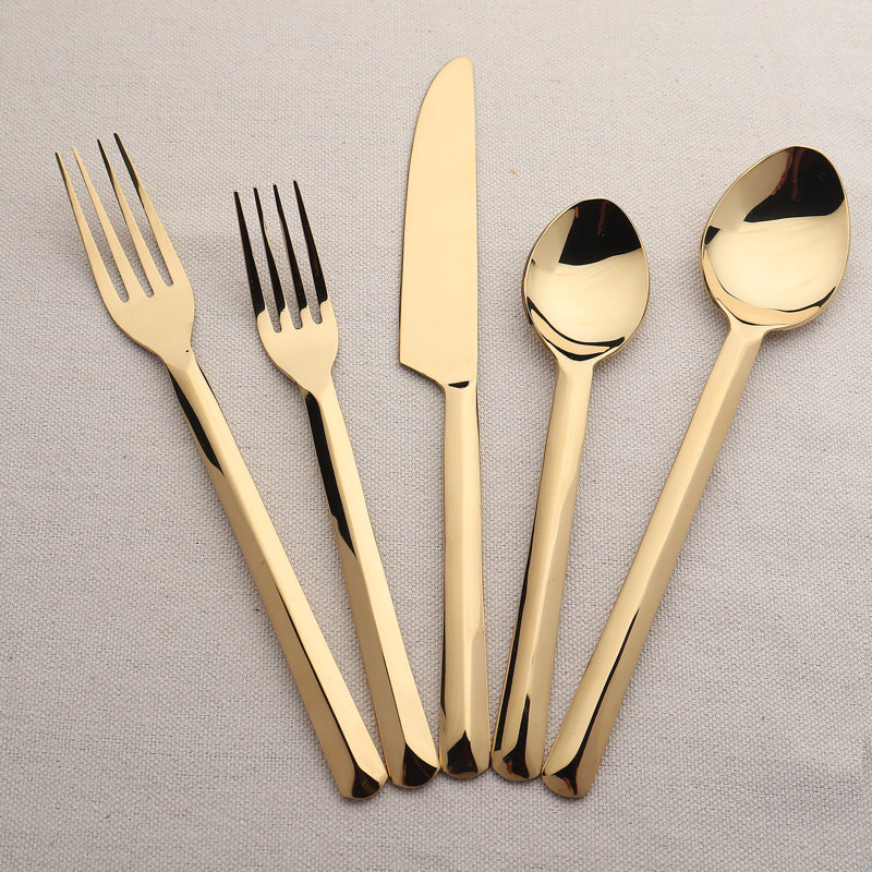 INOX Artisans Ariella Bronze Flatware Set, 20 Piece Place Setting (Service for 4), Copper
