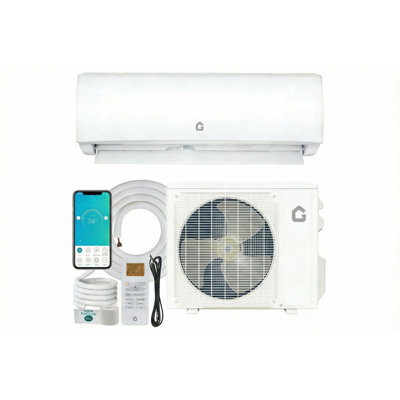 Mini climatiseur à deux blocs sans conduit de 17 000 BTU, SEER 17, contrôle WiFi, 230 V, réfrigérant R32, unité murale AC pour la chambre à coucher et le salon