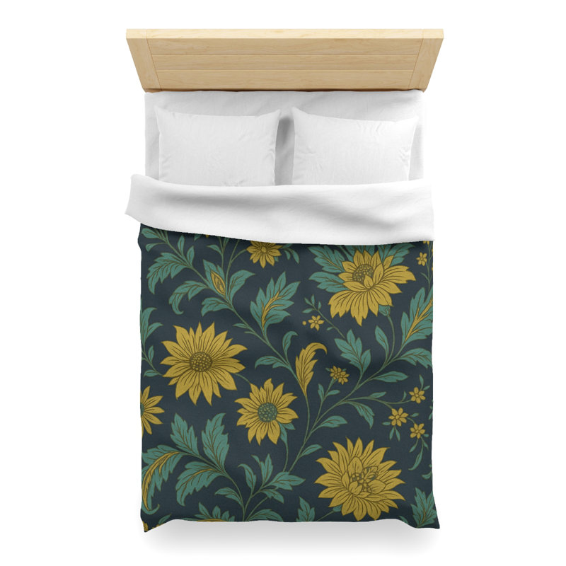 Microfiber Duvet Cover Boho Style, Design 60, White, Twin XL Duvet Cover