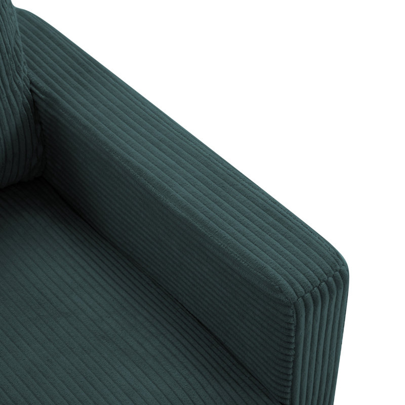 Canapé modulaire large 72,64 po, Vert ; noir