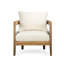 Fauteuil club d'extérieur Porto avec table d'appoint en travertin en béton, gris et teck