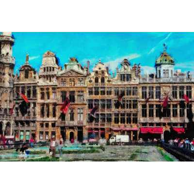 Painted European Hotels - Wrapped Canvas Painting