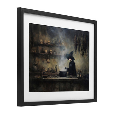 «Witch's Cauldron Brew», reproduction d'art sous verre encadrée par Arlington Prints