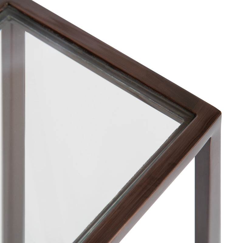 Marisol End Table, Clear Glass Top/Bronze Base