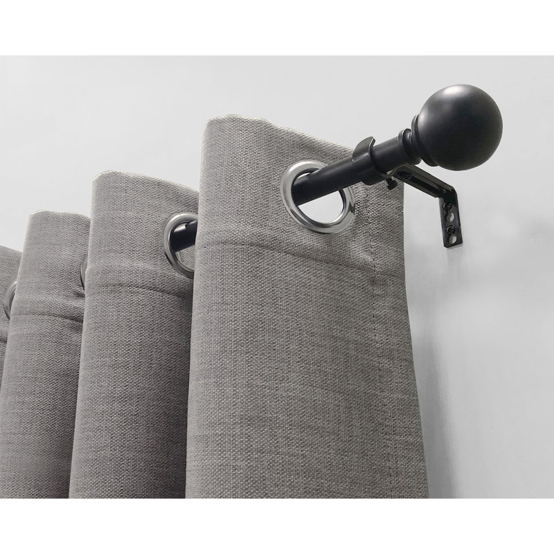 Ensemble de tringle à rideaux télescopique simple 3/4 po sphère noir mat, H 2,9 po x l 2,9 po x P 41,2 po