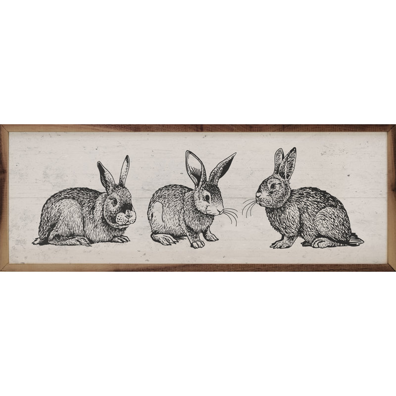 Trois lapins blancs, H 16 po x l 48 po x P 1 po