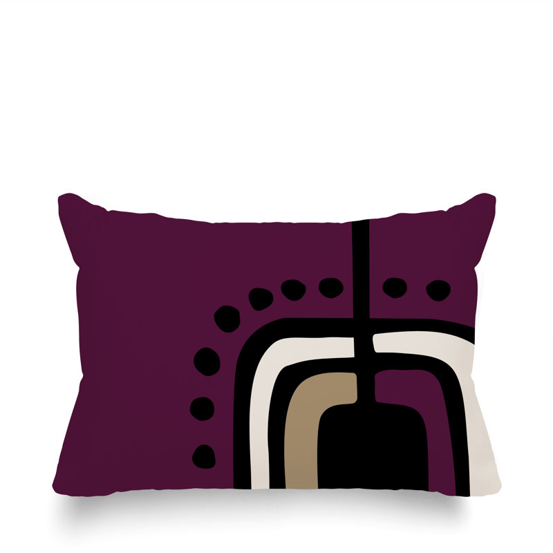Coussin lombaire réversible intérieur / extérieur Sofi Minimalist, H 18 po x l 25 po, Mauve