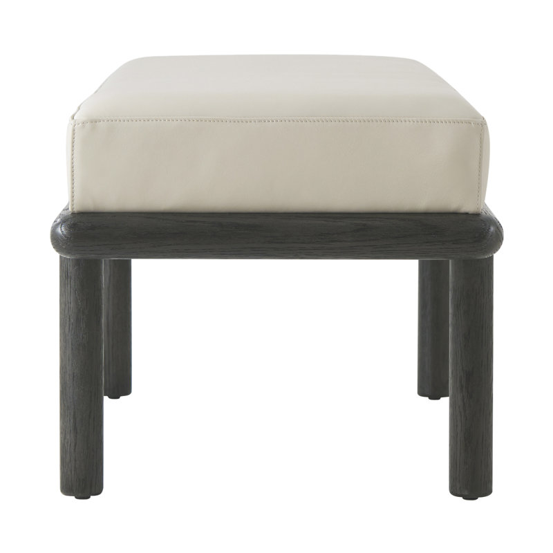 Repose Leather Bench, Charcoal Oak