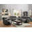 Contemporary Motion Recliner Chair 1Pc Glider Rocker Recliner Living Room Furniture Slate Blue Breathable Leatherette