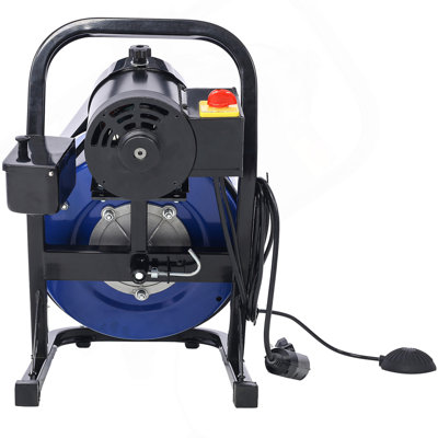 60Ftx1/2Inch Drain Cleaner Machine Electric Drain Auger With 4 Cutter & Foot Switch Drain Cleaner Machine Sewer Snake Drill Drain Auger Cleaner For 1" To 4" Pipes