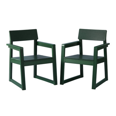 Chaise de salle à manger d'extérieur avec accoudoirs (ensemble de 2)
