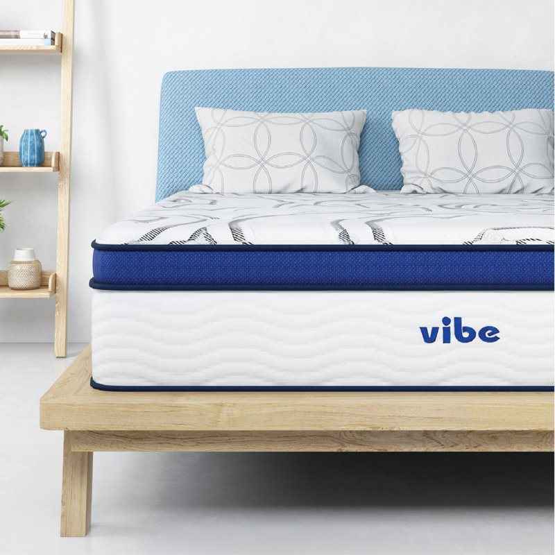 Vibe Quilted Hybrid Mattress, 12-Inch Innerspring And Pillow Top Gel Memory Foam Mattress, Queen